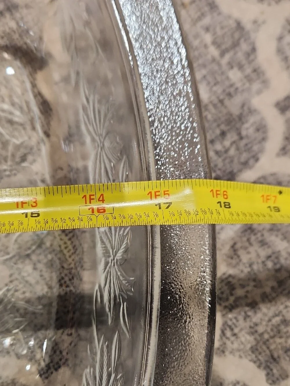 EUC Princess House Clear Fantasia Etched Glass Lg. Casserole Dish